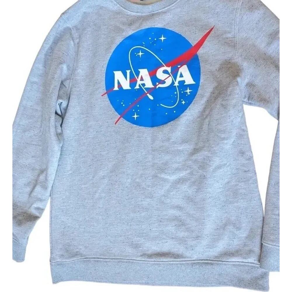 Buzz Aldrin Nasa Sweatshirt Youth Xl 12 logo Gray L/S Shirt Space Boys Girls - Picture 2 of 5